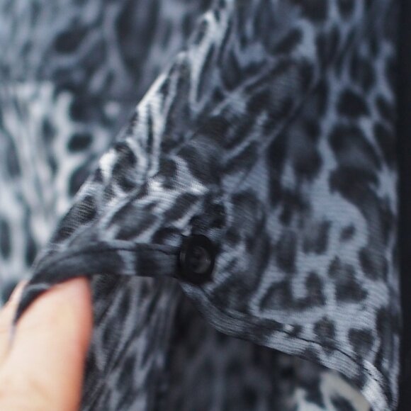 Cleo Petites | Ruffle Front Animal Print Shirt - Picture 5 of 5